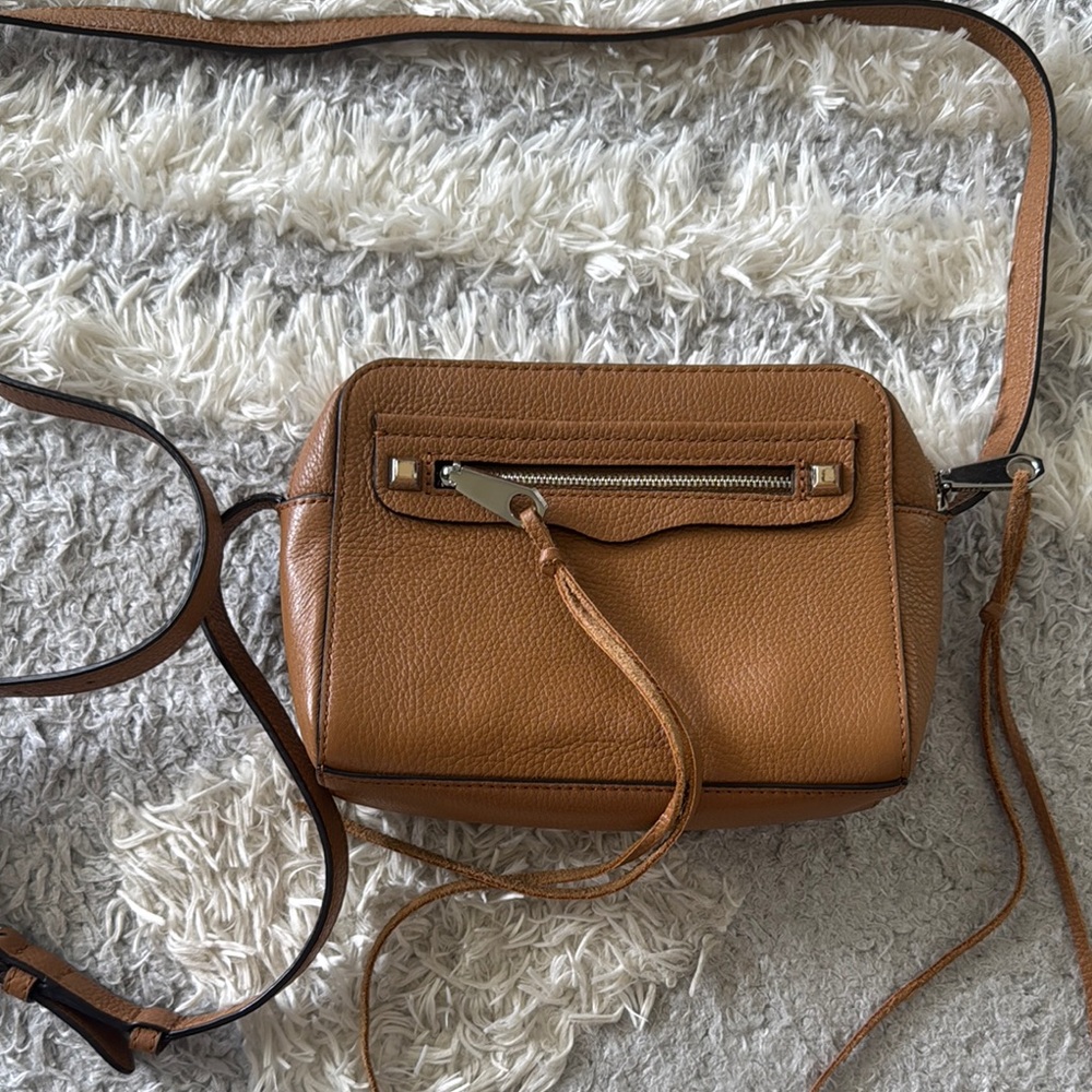 Rebecca Minkoff Cognac Pebbled Leather Crossbody